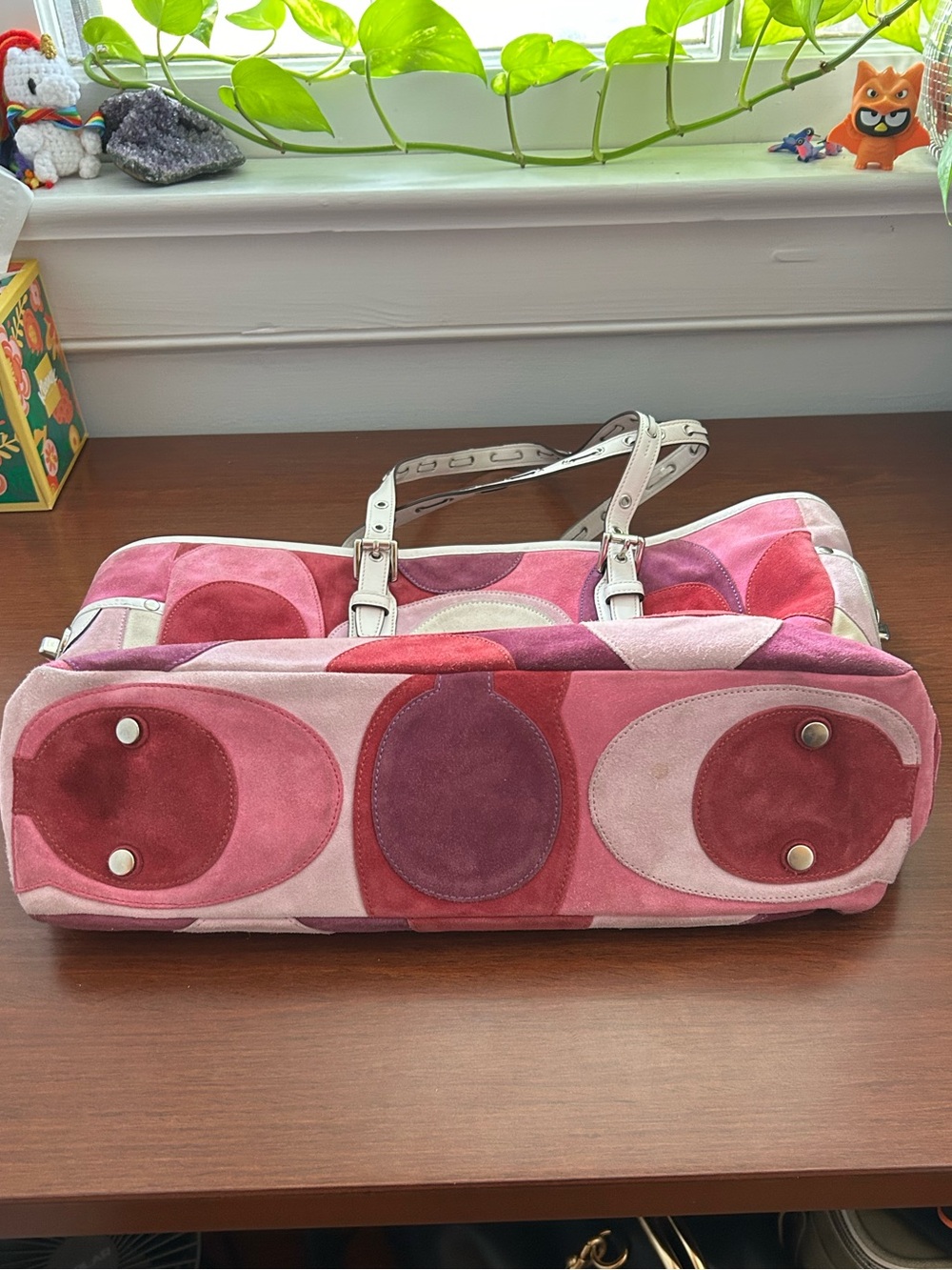 Y2K Coach Pink Suede Optic Tote - Picture 5 of 10